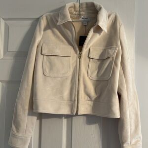Cream Nine West jacket jacket with a zip up and gold buttons